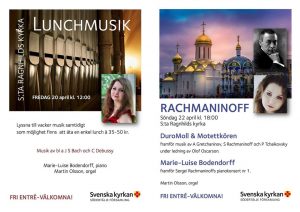 Read more about the article Concert at St:a Ragnhilds Kyrka, Sweden, the 20th & 22nd of April