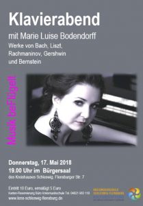 Read more about the article Recital at Bürgerhaus, Schleswig, Germany, the 17th of May, 7pm